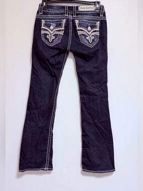 Rock Revival Dark Indigo Easy Boots Jeans Size 28